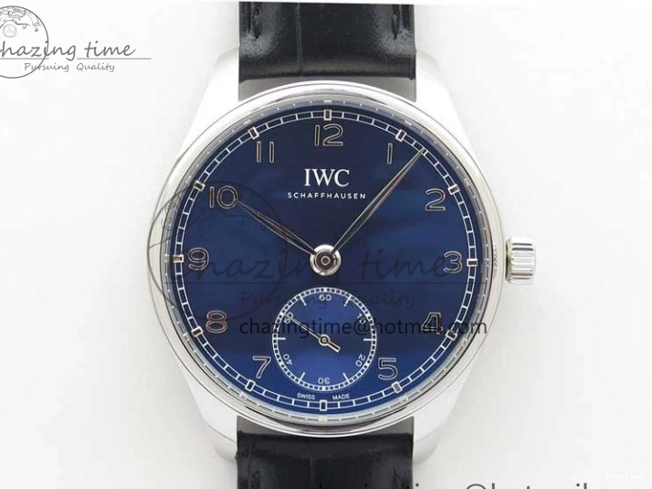 MIROTIME 0426 TimelessDesign Portuguese IW358304 ZF 1:1 Best Edition SS Blue Dial on Leather Strap A 7078